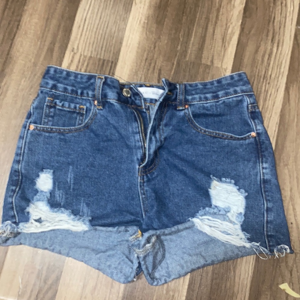 KHAKI+blue Jean shorts